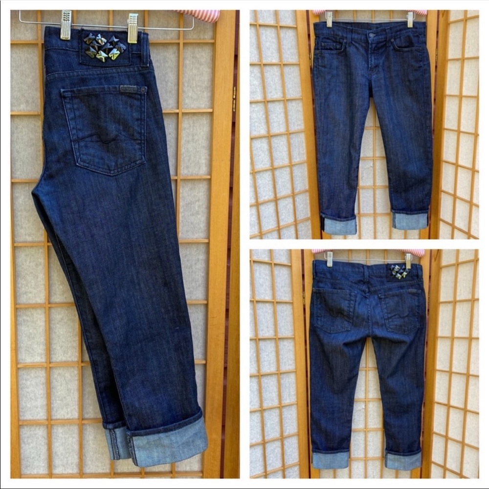 7 For all Mankind Roxanne Cuffed Capri Jean SZ 27